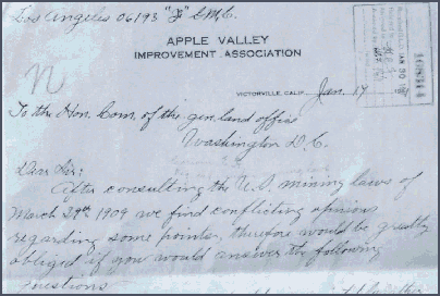 Copy of 
Corwin's letter on the 
Improvement Association letterhead