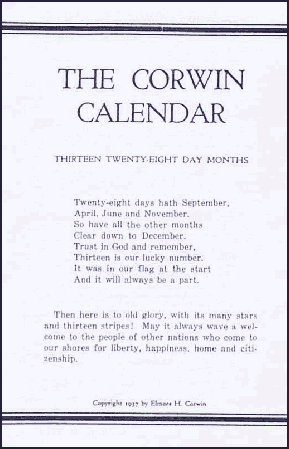 Corwin calendar pamphlet