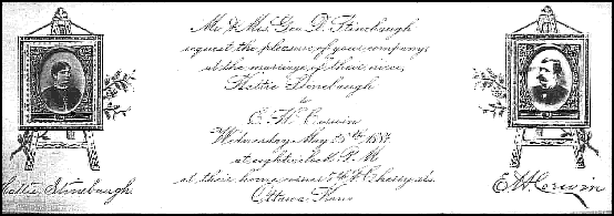 Corwins' 
wedding invitation