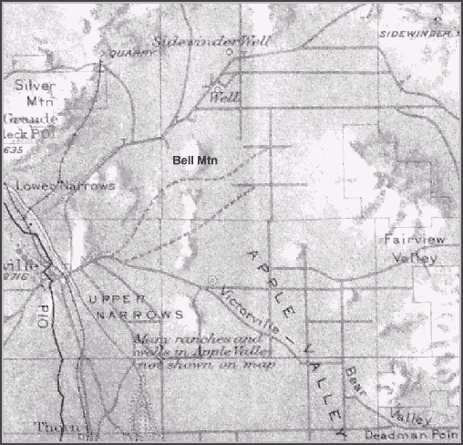 Map of Bell Mountain area